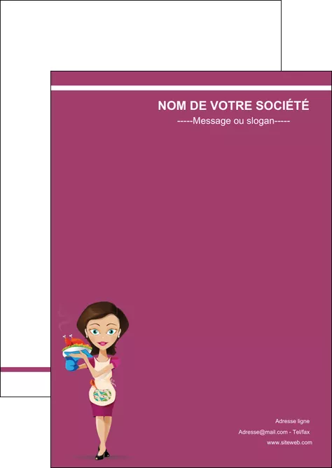 creation graphique en ligne flyers bar et cafe et pub serveuse restaurant restaurateur MLGI44889