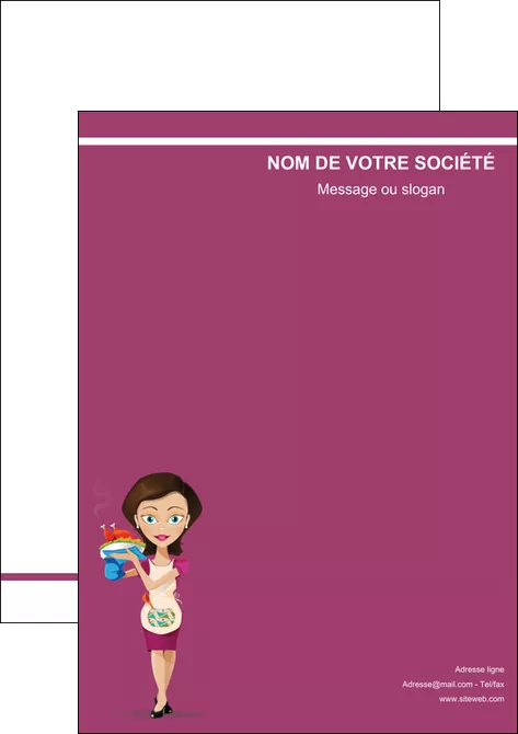 personnaliser modele de flyers bar et cafe et pub serveuse restaurant restaurateur MID44893