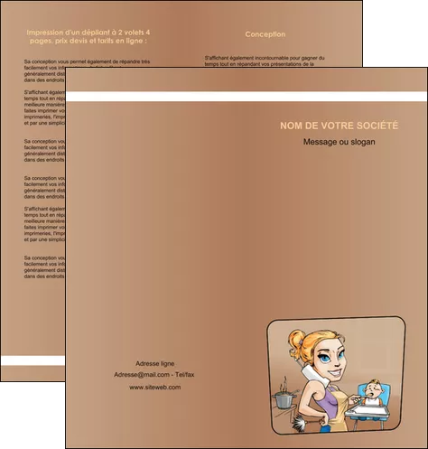 cree depliant 2 volets  4 pages  menagere femme femme au foyer MLGI45385