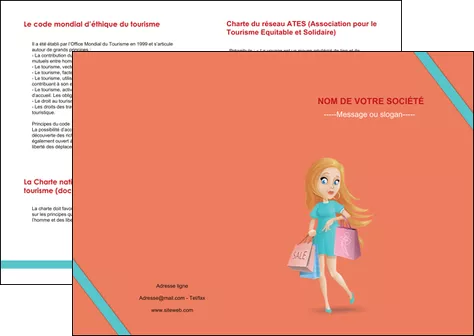 personnaliser modele de depliant 2 volets  4 pages  vetements et accessoires shopping magasin fille MLGI46735
