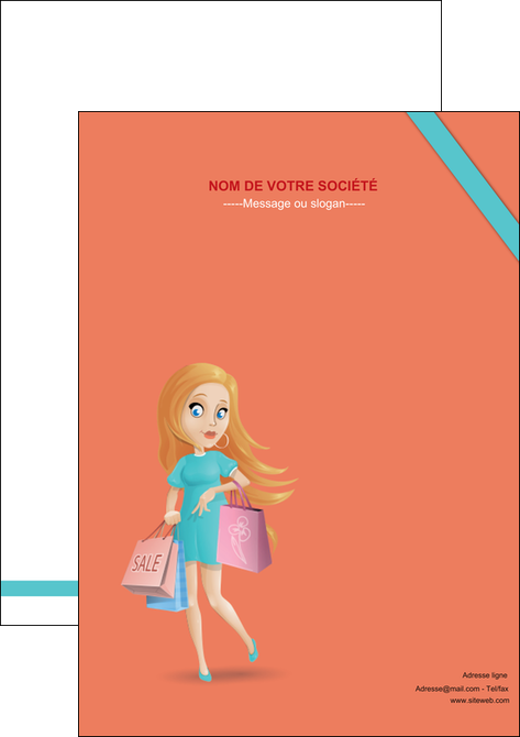 personnaliser modele de affiche vetements et accessoires shopping magasin fille MIDCH46737