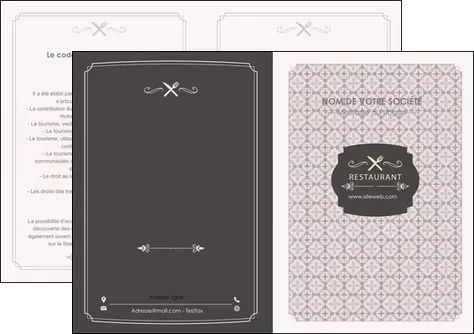 faire depliant 2 volets  4 pages  bar et cafe et pub restaurant restauration restaurateur MIFBE52667