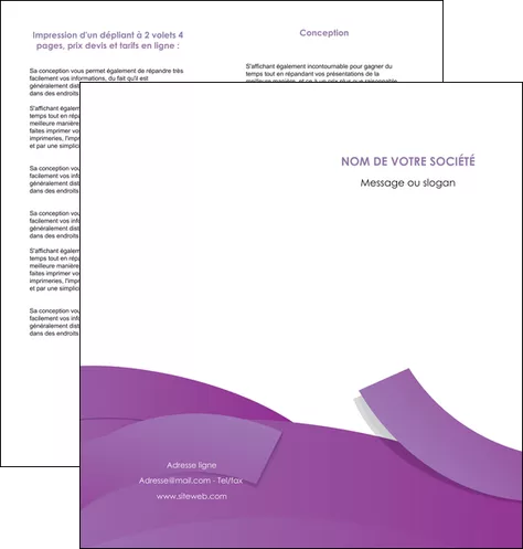 faire modele a imprimer depliant 2 volets  4 pages  violet fond violet violet pastel MLGI56937