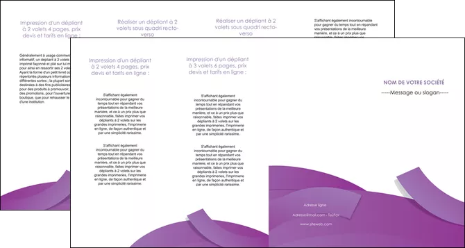 modele depliant 4 volets  8 pages  violet fond violet violet pastel MLGI56955