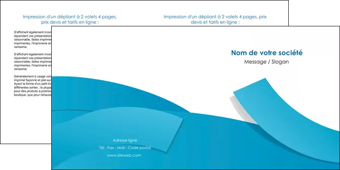 cree depliant 2 volets  4 pages  bleu bleu pastel fond bleu pastel MLGI57207
