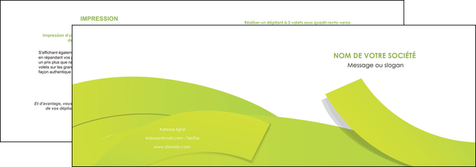 maquette en ligne a personnaliser depliant 2 volets  4 pages  espaces verts vert vert pastel colore MLIP57245