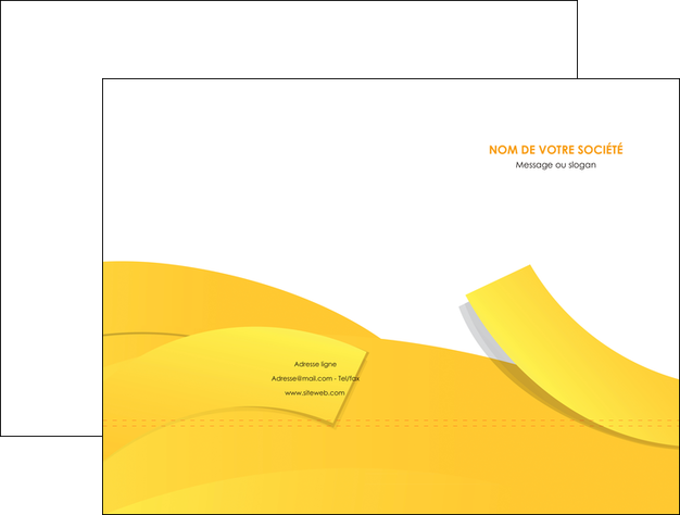 creation graphique en ligne pochette a rabat jaune fond colore fond jaune MLIP57347