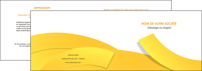 creer modele en ligne depliant 2 volets  4 pages  jaune fond colore fond jaune MLIP57349