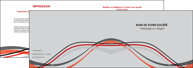 maquette en ligne a personnaliser depliant 2 volets  4 pages  web design gris rouge fond gris MLGI57421