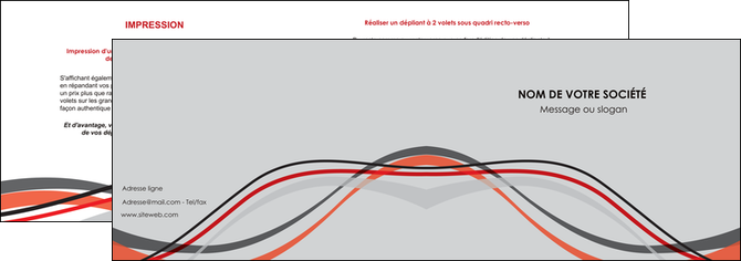 faire depliant 2 volets  4 pages  web design gris rouge fond gris MLGI57423