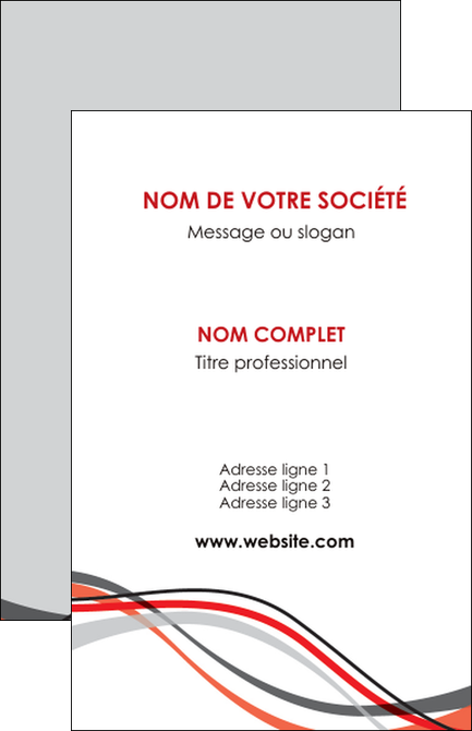 personnaliser modele de carte de visite web design gris rouge fond gris MLGI57429