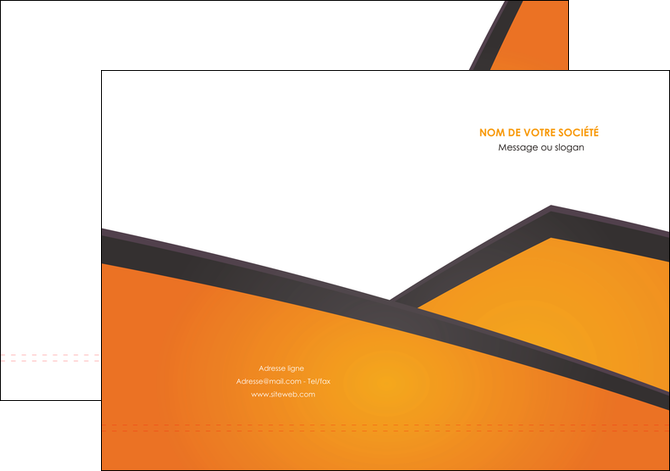 maquette en ligne a personnaliser pochette a rabat orange fond orange colore MLIP57633