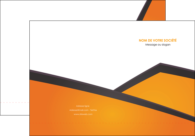 creation graphique en ligne pochette a rabat orange fond orange colore MLIP57635