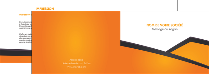 creer modele en ligne depliant 2 volets  4 pages  orange fond orange colore MLIP57637