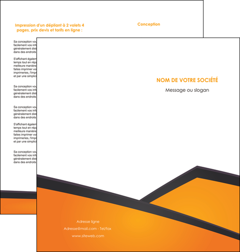 imprimer depliant 2 volets  4 pages  orange fond orange colore MLGI57649