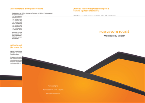 modele en ligne depliant 2 volets  4 pages  orange fond orange colore MLGI57661