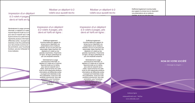 creer modele en ligne depliant 4 volets  8 pages  violet fond violet courbes MLGI57787