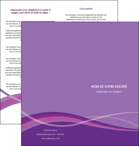 imprimer depliant 2 volets  4 pages  violet fond violet courbes MLIP57803