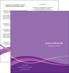 imprimer depliant 2 volets  4 pages  violet fond violet courbes MIF57803