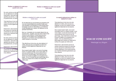 imprimer depliant 3 volets  6 pages  violet fond violet courbes MLGI57805