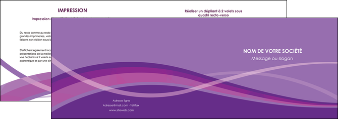 modele en ligne depliant 2 volets  4 pages  violet fond violet courbes MLIP57815
