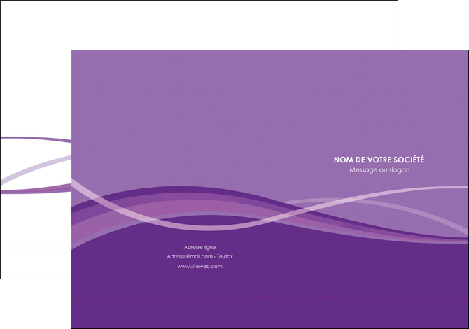 personnaliser modele de pochette a rabat violet fond violet courbes MLIP57817