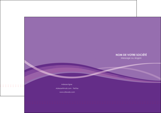 personnaliser maquette pochette a rabat violet fond violet courbes MLIP57819