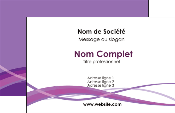 maquette en ligne a personnaliser carte de visite violet fond violet courbes MLGI57821