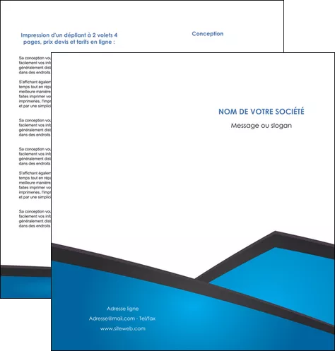 exemple depliant 2 volets  4 pages  bleu fond bleu couleurs froides MLGI57875