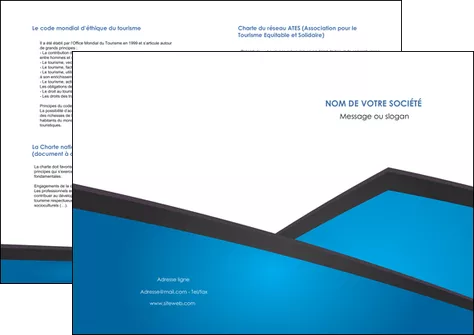 imprimer depliant 2 volets  4 pages  bleu fond bleu couleurs froides MIFCH57887