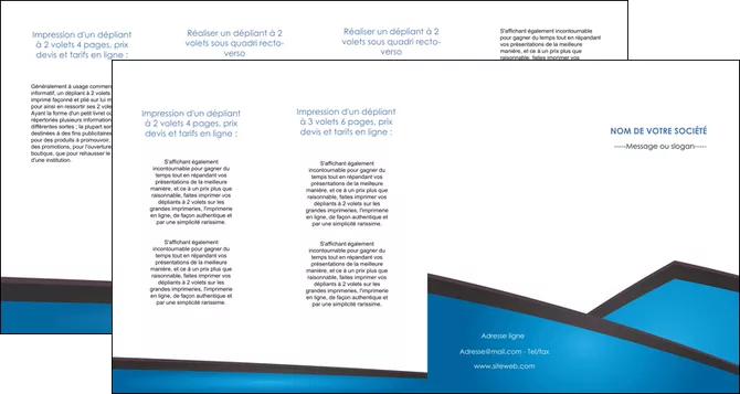 realiser depliant 4 volets  8 pages  bleu fond bleu couleurs froides MIFBE57893