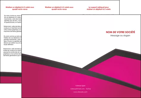 modele en ligne depliant 3 volets  6 pages  fuchsia gris fond fuchsia MLGI57925