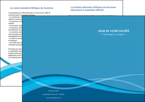 modele en ligne depliant 2 volets  4 pages  bleu couleurs froides fond bleu MIFCH58155