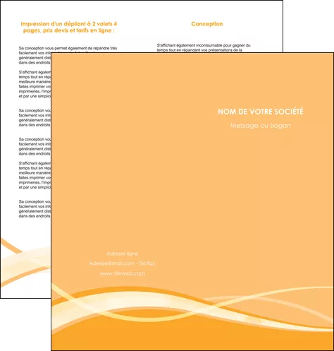 modele depliant 2 volets  4 pages  orange pastel fond pastel tendre MLGI58205