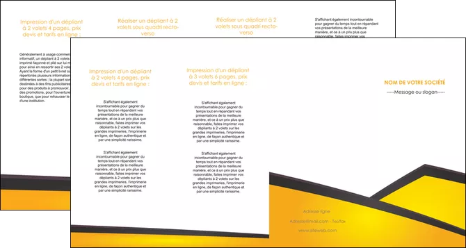modele depliant 4 volets  8 pages  jaune fond jaune colore MLGI58327