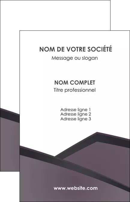 personnaliser modele de carte de visite violet noir courbes MLGI58403