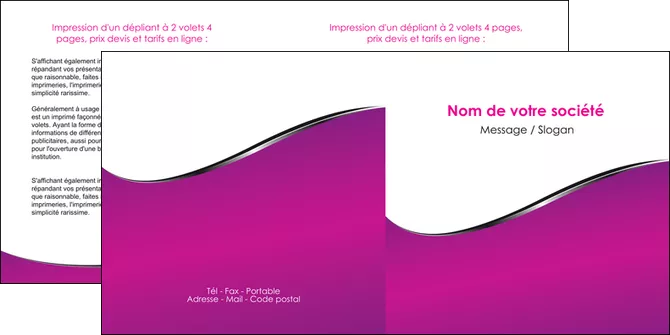 imprimer depliant 2 volets  4 pages  violet fond violet colore MLGI58659