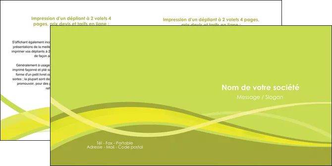 modele depliant 2 volets  4 pages  espaces verts vert vert pastel fond vert MLIGLU58757