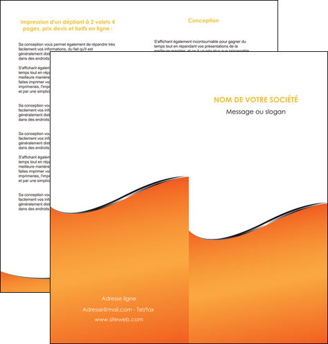 modele depliant 2 volets  4 pages  orange gris courbes MIDCH58883