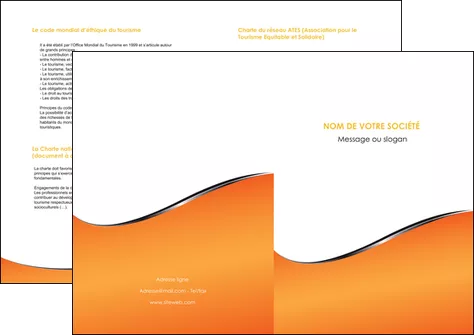 realiser depliant 2 volets  4 pages  orange gris courbes MLGI58895