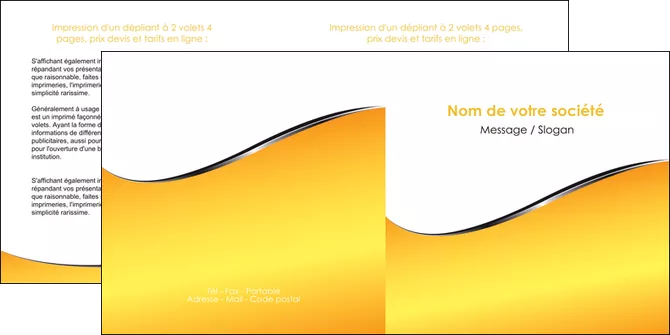 maquette en ligne a personnaliser depliant 2 volets  4 pages  jaune fond jaune colore MLGI58937