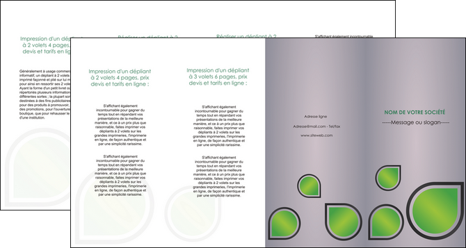 personnaliser maquette depliant 4 volets  8 pages  espaces verts gris vert feuilles MLGI59173