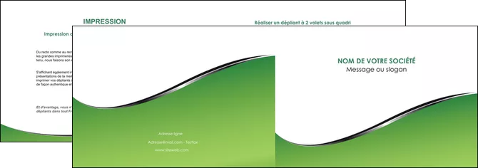 imprimer depliant 2 volets  4 pages  vert fond vert colore MIFBE59257