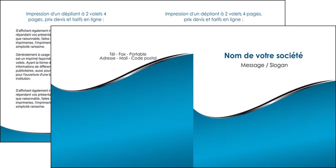 creation graphique en ligne depliant 2 volets  4 pages  bleu bleu pastel fond bleu MIF59383