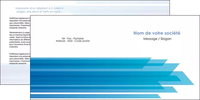 creation graphique en ligne depliant 2 volets  4 pages  bleu couleurs froides trait MLGI59609