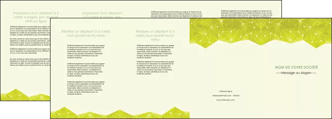 personnaliser maquette depliant 4 volets  8 pages  graphisme vert fond vert colore MLGI60077