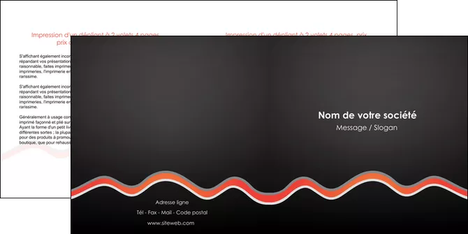 modele depliant 2 volets  4 pages  web design gris gris fonce mat MLGI60913