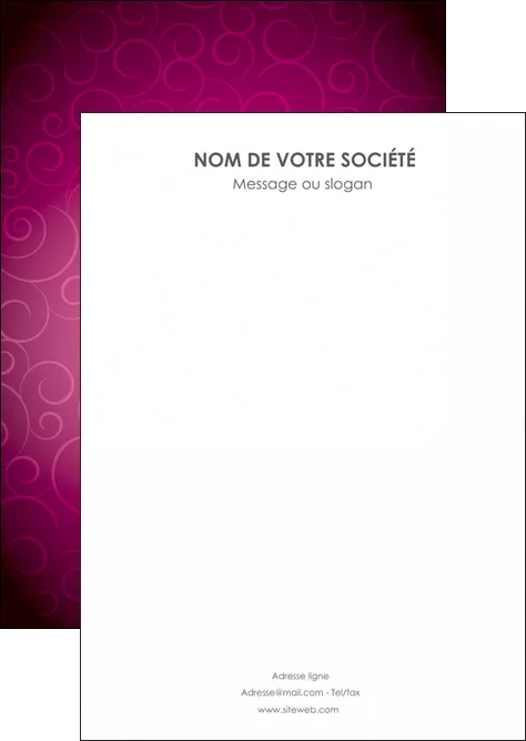 personnaliser maquette flyers fushia rose courbes MIFBE61887