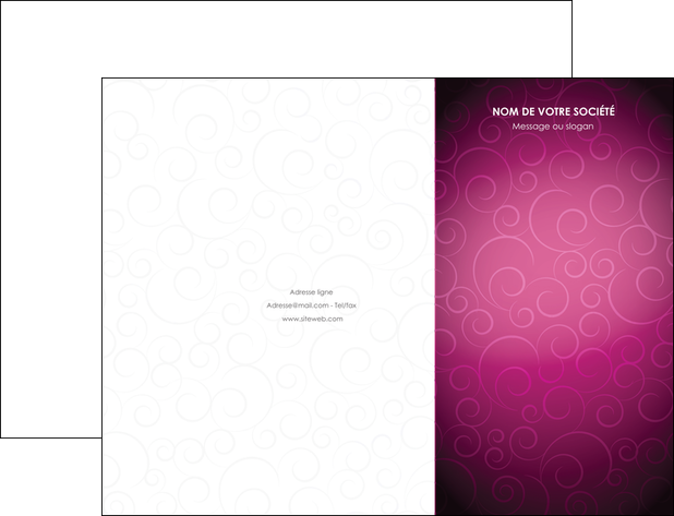 imprimer pochette a rabat fushia rose courbes MIFLU61895