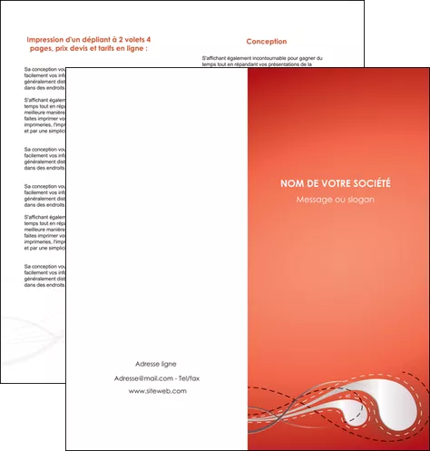 exemple depliant 2 volets  4 pages  rouge couleur rouge orange MLGI62025